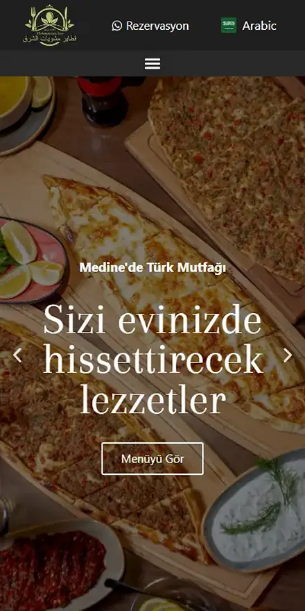 Mahmut Usta sitesinin mobil görünümü